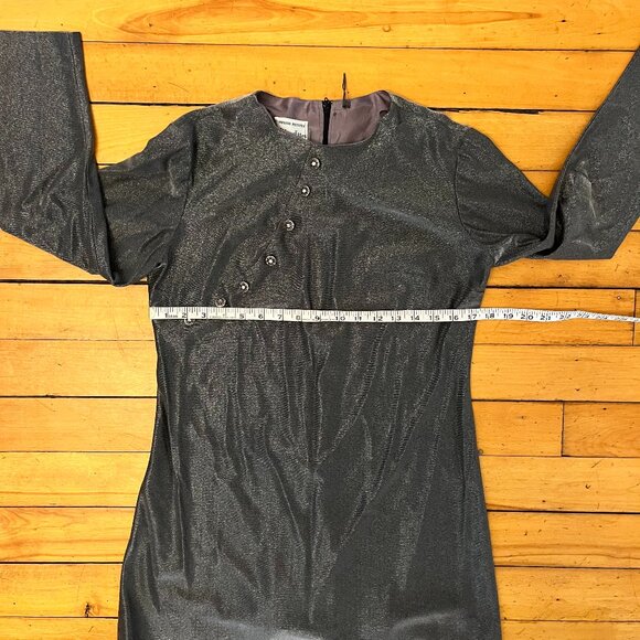 Vintage 70s Silver Metallic Mini Dress, Size Small - Picture 12 of 13